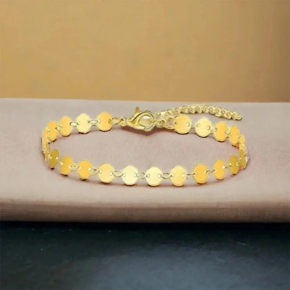 Circles Gold Anklet Bracelet - Picture 5 of 5